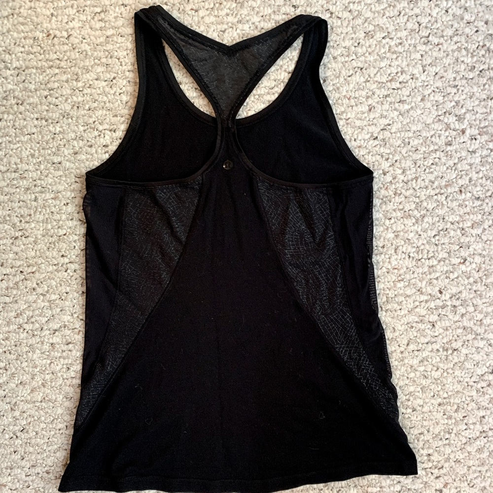 Lululemon Black Mesh Detail Tank Top